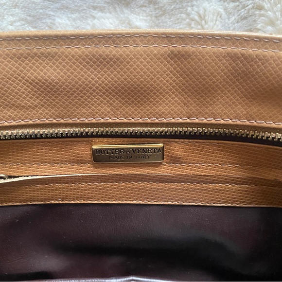VTG Bottega Veneta Leather Clutch Purse 90s Tan Camel Bag Tassel Vintage - Picture 6 of 6